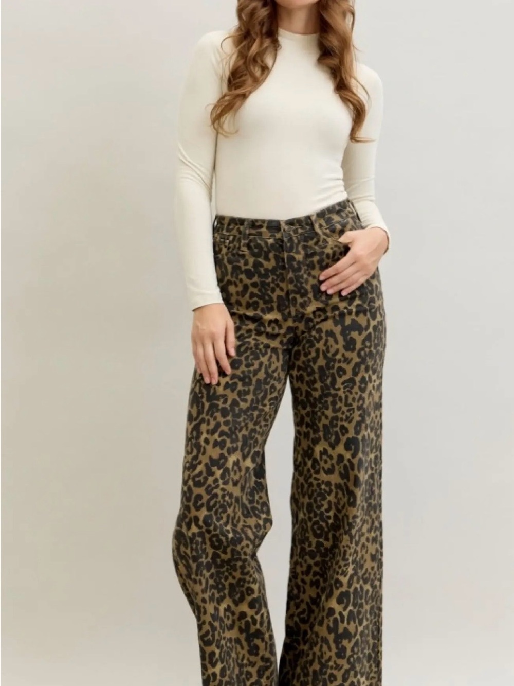 Judy Blue Leopard Wide-Leg Pants